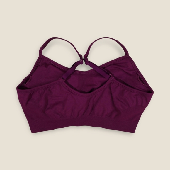 Athleta Renew Bra Size Medium Purple Burgundy Light Impact C Cup Yoga Pilates - Picture 5 of 7